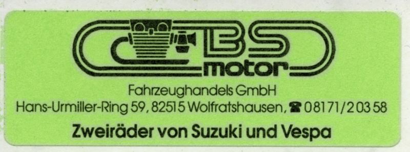 1995xx BS motor Aufkleber 800i 80